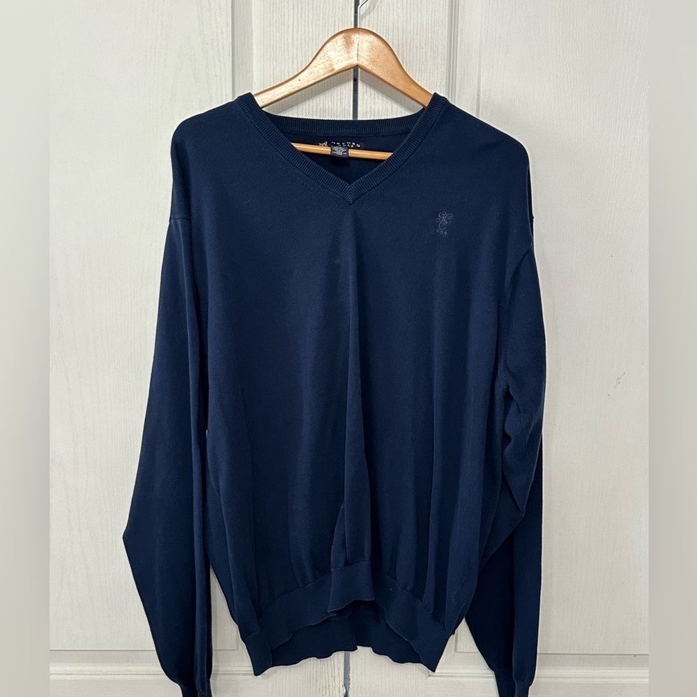 Oxford Mens V-Neck Long Sleeve Golf Sweater‎ Size XXL Navy Blue